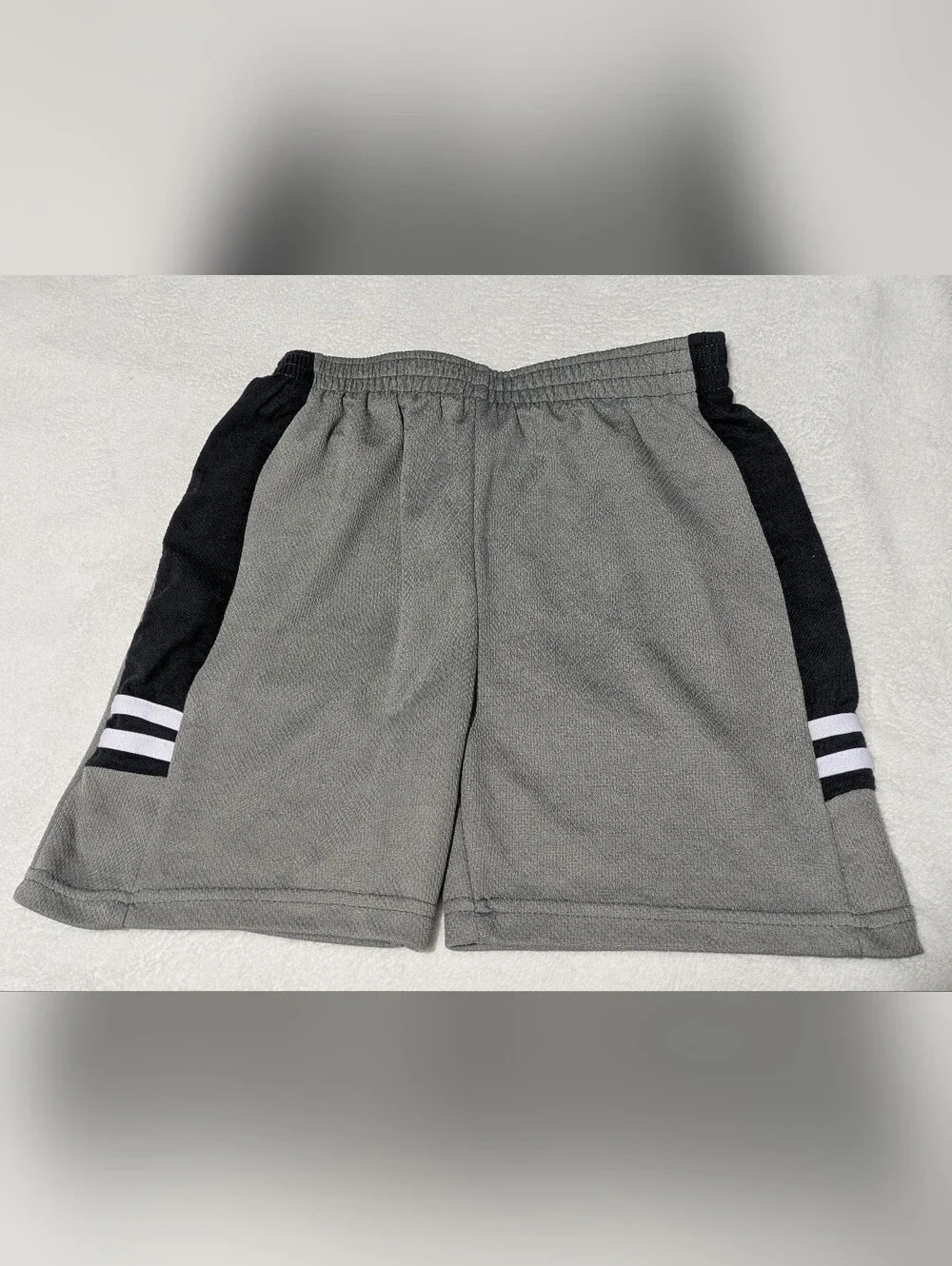 HPX Boys Grey & Black Athletic Mesh Shorts Size 8 100% Polyester Basketball Gym